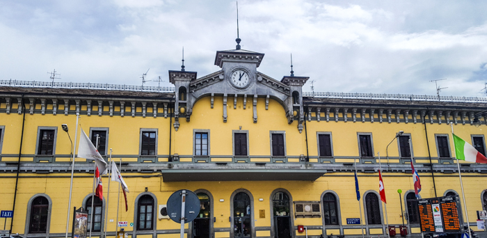 Domodossola train station which is a hub for trains connecting Milan to Switzerland, ossola valley